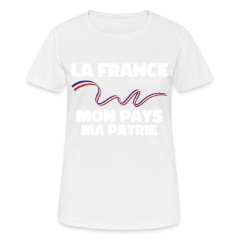 Patriote la france mon pays ma patrie - T-shirt respirant Femme - blanc - Devant - AI Model Female 172 dark (172cm)