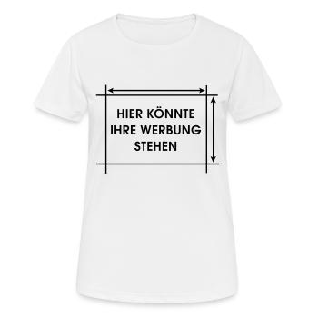 Hier könnte Ihre Werbung stehen - Frauen T-Shirt atmungsaktiv - Weiß - Vorne - AI Model Female 172 dark (172cm)