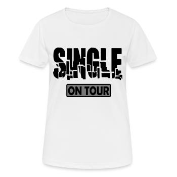 single - Frauen T-Shirt atmungsaktiv - Weiß - Vorne - AI Model Female 172 dark (172cm)