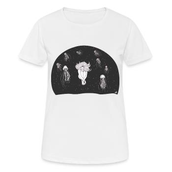 dans la profondeur de la pensée. - T-shirt respirant Femme - blanc - Devant - AI Model Female 172 dark (172cm)