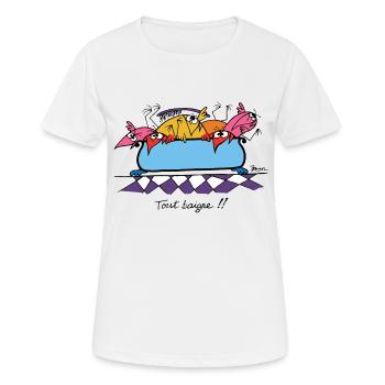 Tout baigne !! - T-shirt respirant Femme - blanc - Devant - AI Model Female 172 dark (172cm)