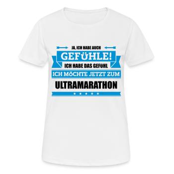Lustiger Ultramarathon Spruch - Frauen T-Shirt atmungsaktiv - Weiß - Vorne - AI Model Female 172 dark (172cm)