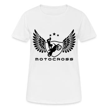 motorcross - Frauen T-Shirt atmungsaktiv - Weiß - Vorne - AI Model Female 172 dark (172cm)