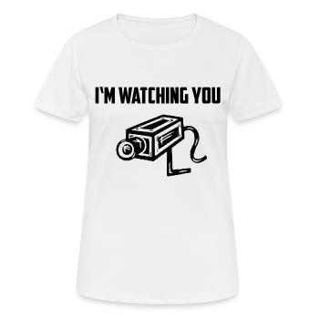 I am watching you - Frauen T-Shirt atmungsaktiv - Weiß - Vorne - AI Model Female 172 dark (172cm)