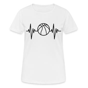 Basketball Pulse - Frauen T-Shirt atmungsaktiv - Weiß - Vorne - AI Model Female 172 dark (172cm)