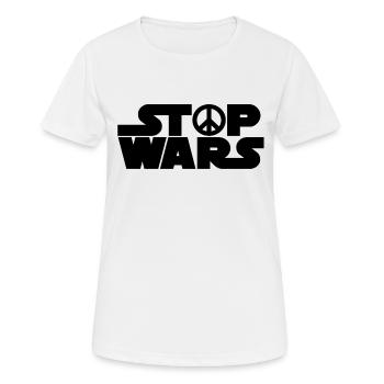 peace stop wars - Frauen T-Shirt atmungsaktiv - Weiß - Vorne - AI Model Female 172 dark (172cm)