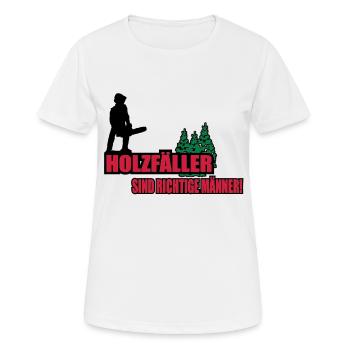 holzfäller - Frauen T-Shirt atmungsaktiv - Weiß - Vorne - AI Model Female 172 dark (172cm)