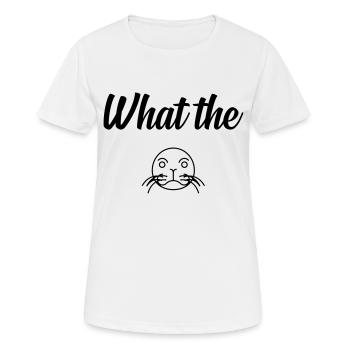 WHAT THE phoque - T-shirt respirant Femme - blanc - Devant - AI Model Female 172 dark (172cm)