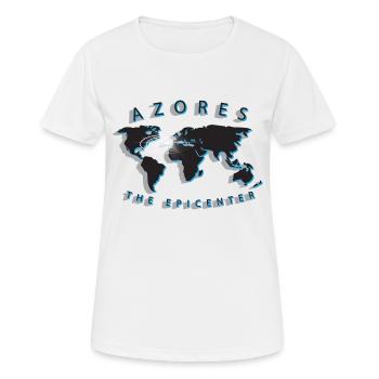 Azores the epicenter Sismique Portugal - T-shirt respirant Femme - blanc - Devant - AI Model Female 172 dark (172cm)