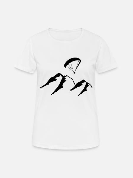 Paragliding, paraglider, paragliding, gliding,kite - Women's Breathable T-Shirt - white