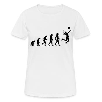 Volleyball Evolution Frau - Frauen T-Shirt atmungsaktiv - Weiß - Vorne - AI Model Female 172 dark (172cm)