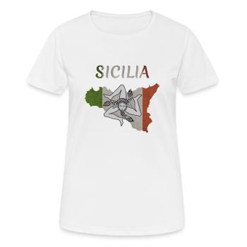 Sicile - Italie Sicile - T-shirt respirant Femme - blanc - Devant - AI Model Female 172 dark (172cm)
