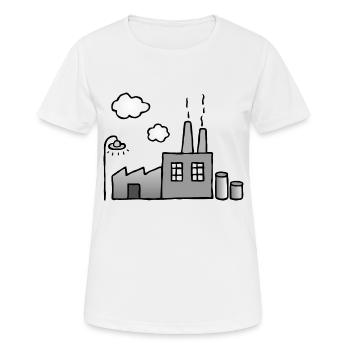 Fumées de fumée dans les halls de production de l'industrie - T-shirt respirant Femme - blanc - Devant - AI Model Female 172 dark (172cm)