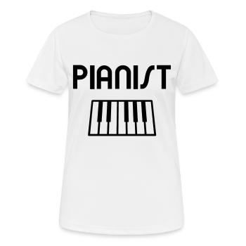 Pianist with piano keyboard - T-shirt respirant Femme - blanc - Devant - AI Model Female 172 dark (172cm)