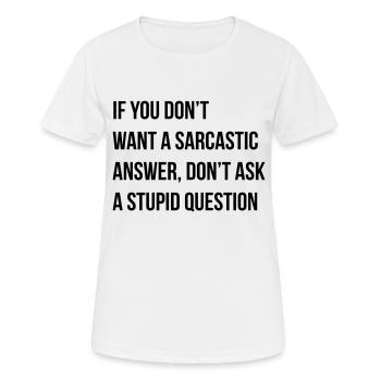sarcastic comment - Women's Breathable T-Shirt - white - Front - AI Model Female 172 dark (172cm)