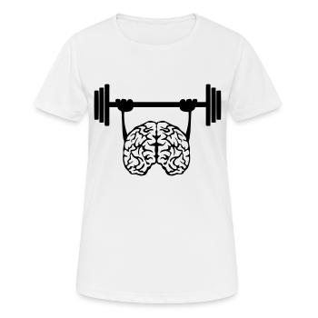 Gehirn Brain Bar Krafttraining - Frauen T-Shirt atmungsaktiv - Weiß - Vorne - AI Model Female 172 dark (172cm)