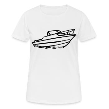 boat motor boat - Women's Breathable T-Shirt - white - Front - AI Model Female 172 dark (172cm)