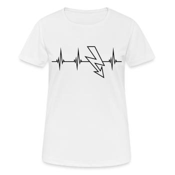 elektrisch kabel strom puls herzschlag frequenz bl - Frauen T-Shirt atmungsaktiv - Weiß - Vorne - AI Model Female 172 dark (172cm)