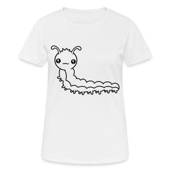small baby child worm crawling snail crawling cate - Women's Breathable T-Shirt - white - Front - AI Model Female 172 dark (172cm)