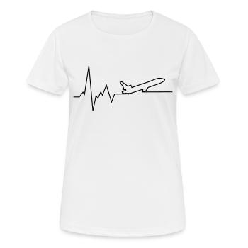 herzschlag jet - Frauen T-Shirt atmungsaktiv - Weiß - Vorne - AI Model Female 172 dark (172cm)