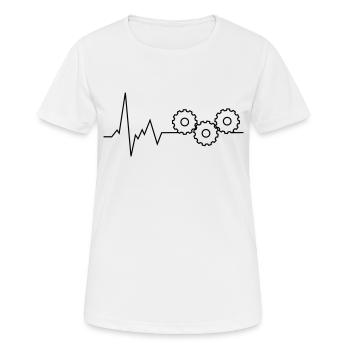 herzschlag zahnräder - Frauen T-Shirt atmungsaktiv - Weiß - Vorne - AI Model Female 172 dark (172cm)