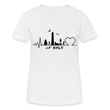 Skyline - Sylt Westerland Herz - Frauen T-Shirt atmungsaktiv - Weiß - Vorne - AI Model Female 172 dark (172cm)