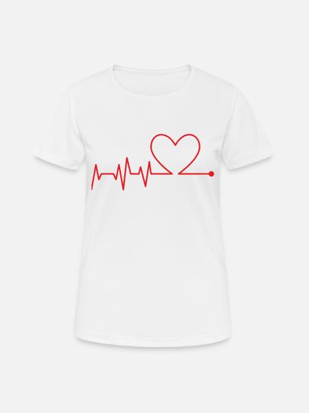 ÉLECTROCARDIOGRAMME - T-shirt respirant Femme - blanc