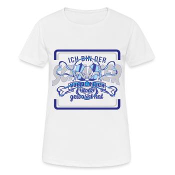 Schalker Warnung | Gelsenkirchen Schalke Geschenk - Frauen T-Shirt atmungsaktiv - Weiß - Vorne - AI Model Female 172 dark (172cm)