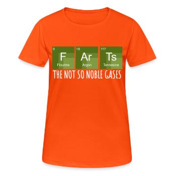 Funny Science Gas - Tableau périodique - T-shirt respirant Femme - orange néon - Devant - AI Model Female 172 dark (172cm)