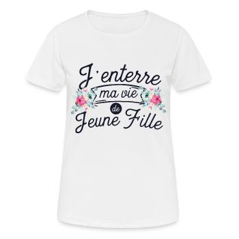 J'enterre ma vie de jeune fille idée cadeau evjf - T-shirt respirant Femme - blanc - Devant - AI Model Female 172 dark (172cm)
