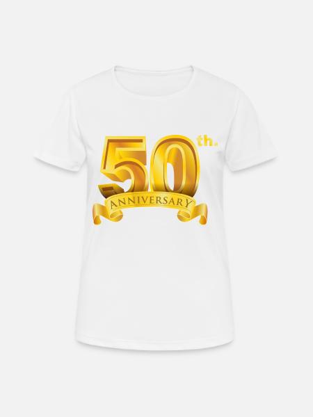 50. Jahrestag & Geburtstag Luxus goldene Zahl - Frauen T-Shirt atmungsaktiv - Weiß