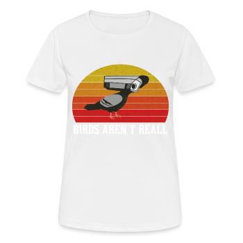 Birds Are not Real Funny Bird - T-shirt respirant Femme - blanc - Devant - AI Model Female 172 dark (172cm)
