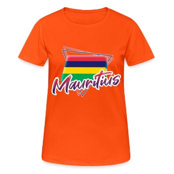 Mauritius - Frauen T-Shirt atmungsaktiv - Neonorange - Vorne - AI Model Female 172 dark (172cm)