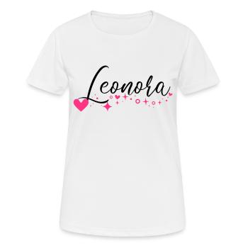 Prénom Leonora Nom Fille - T-shirt respirant Femme - blanc - Devant - AI Model Female 172 dark (172cm)