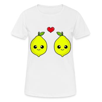 Zitrone Paar Liebe Comic - Frauen T-Shirt atmungsaktiv - Weiß - Vorne - AI Model Female 172 dark (172cm)