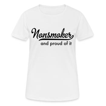 Non-fumeur - T-shirt respirant Femme - blanc - Devant - AI Model Female 172 dark (172cm)