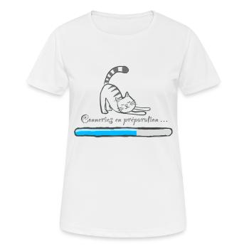 Conneries en préparation - T-shirt respirant Femme - blanc - Devant - AI Model Female 172 dark (172cm)