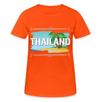 Thailand - Frauen T-Shirt atmungsaktiv - Neonorange - Vorne - AI Model Female 172 dark (172cm)