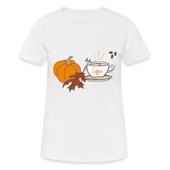Halloween Pumpkin Latte Drink Cup Hoodie - T-shirt respirant Femme - blanc - Devant - AI Model Female 172 dark (172cm)