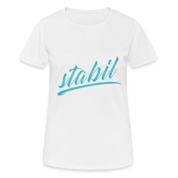 stabil - Frauen T-Shirt atmungsaktiv - Weiß - Vorne - AI Model Female 172 dark (172cm)