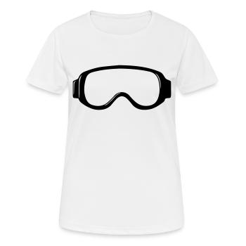 Skibrille - Frauen T-Shirt atmungsaktiv - Weiß - Vorne - AI Model Female 172 dark (172cm)
