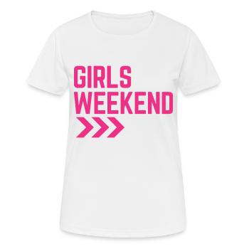 Week-end des filles - T-shirt respirant Femme - blanc - Devant - AI Model Female 172 dark (172cm)