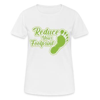 Reduzier deinen ökologischen Fußabdruck - Frauen T-Shirt atmungsaktiv - Weiß - Vorne - AI Model Female 172 dark (172cm)