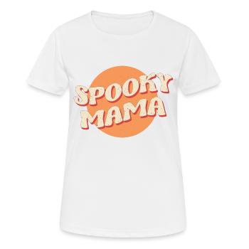 Halloween PNG SPOOKY MAMA CIRCLE - Women's Breathable T-Shirt - white - Front - AI Model Female 172 dark (172cm)