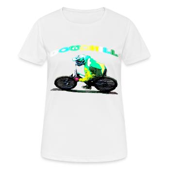 vtt mtb downhill - T-shirt respirant Femme - blanc - Devant - AI Model Female 172 dark (172cm)
