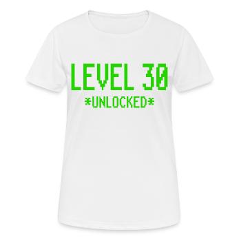 30e anniversaire Gamer Gaming Niveau 30 - T-shirt respirant Femme - blanc - Devant - AI Model Female 172 dark (172cm)