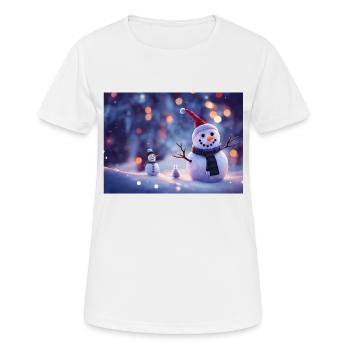 Happy Christmas Snowman - Women's Breathable T-Shirt - white - Front - AI Model Female 172 dark (172cm)