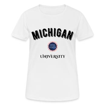 michigan université - T-shirt respirant Femme - blanc - Devant - AI Model Female 172 dark (172cm)