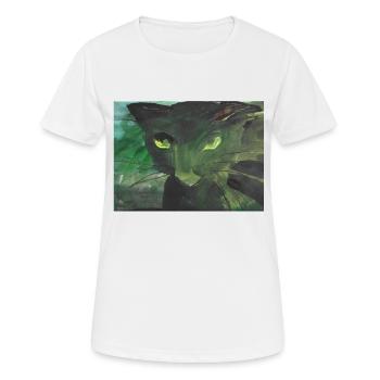 schwarze Katze - Frauen T-Shirt atmungsaktiv - Weiß - Vorne - AI Model Female 172 dark (172cm)