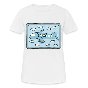 Flugzeug Design - Frauen T-Shirt atmungsaktiv - Weiß - Vorne - AI Model Female 172 dark (172cm)